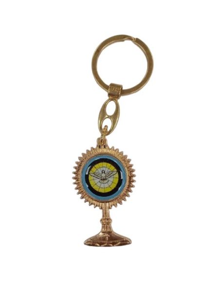 Llavero Custodia Metal Dorado Espiritu Santo