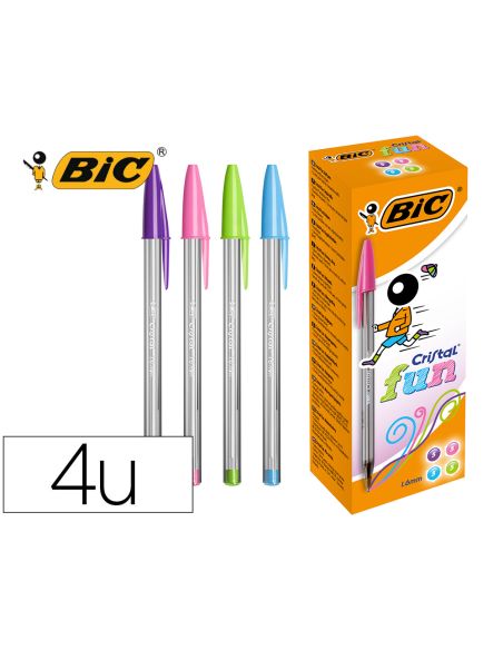 Boligrafo Colores Surtidos Bic Cristal Large Fashion Cajas De 20 Unidades