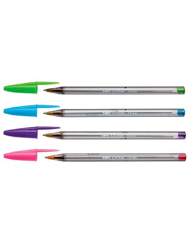 Boligrafo Colores Surtidos Bic Cristal Large Fashion Cajas De 20 Unidades