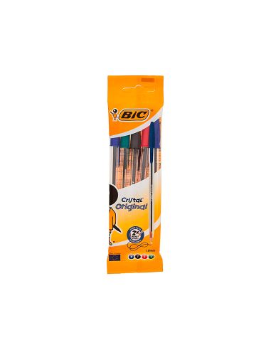 Boligrafo Bic Cristal Original Bolsa De 5 Unidades Colores Surtidos 2 Azul /1 Negro /1 Rojo /1 Verde