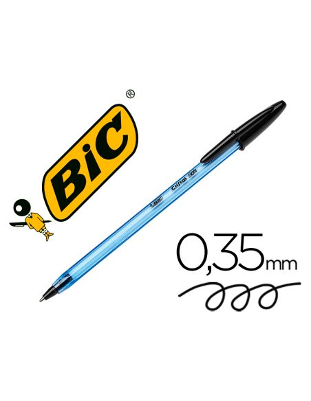 Boligrafo Negro Bic Cristal Soft Punta De 1,2 Mm