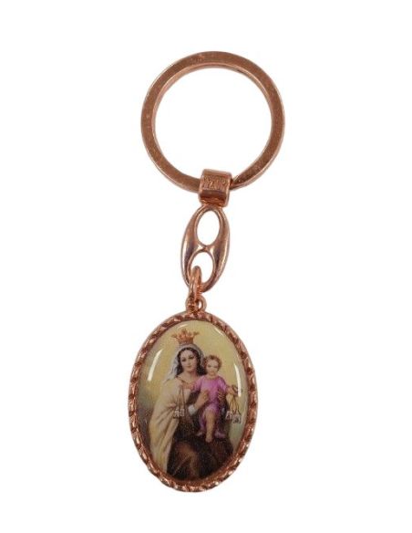 Llavero Oval Metal Col. Cobre Virgen Del Carmen
