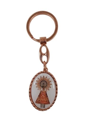Llavero Oval Metal Col. Cobre Virgen Del Pilar