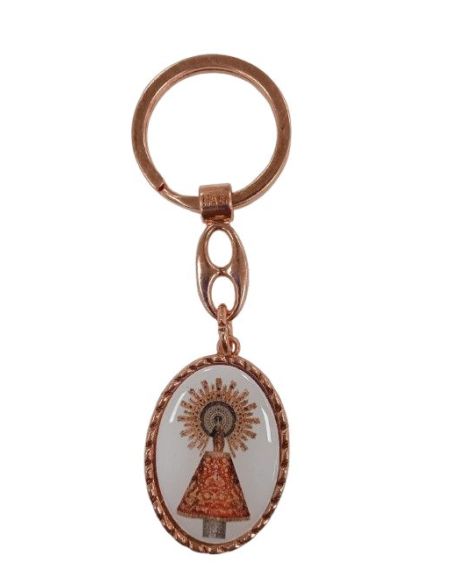 Llavero Oval Metal Col. Cobre Virgen Del Pilar