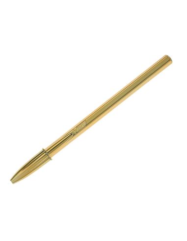 Boligrafo Azul  Bic Cristal Celebration Oro Tinta Unidad