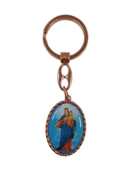 Llavero Oval Metal Col. Cobre Maria Auxiliadora