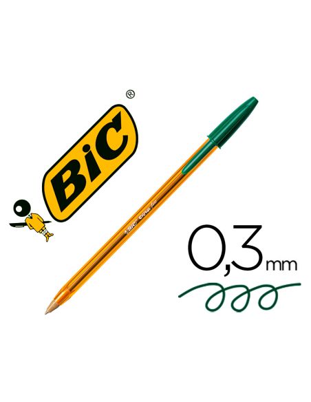 Boligrafo Verde Bic Cristal Punta Fina