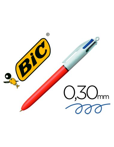 Boligrafo Bic Cuatro Colores Punta Fina 0,8 Mm