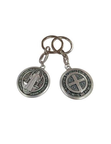 Llavero Doble Cara Medalla Redonda San Benito 36Mm Abomb. Metal|Libreriasalesiana