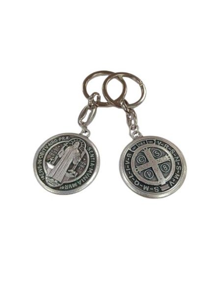 Llavero Doble Cara Medalla Redonda San Benito 36Mm Abomb. Metal|Libreriasalesiana