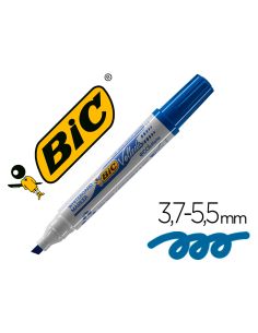 Rotulador Bic Velleda Para Pizarra Azul Punta Biselada 5,9 Mm