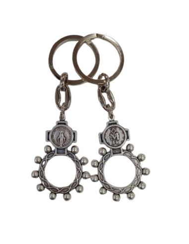 Llavero Rosario Metal Doble Cara Milagrosa