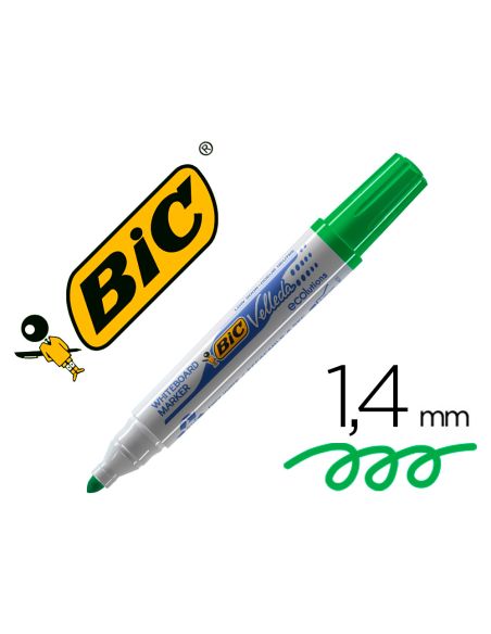 Rotulador Bic Velleda Para Pizarra Verde Punta Redonda 1,3 Mm