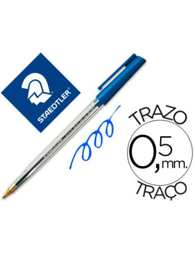 Boligrafo Azul Staedtler Stick Con Capuchon
