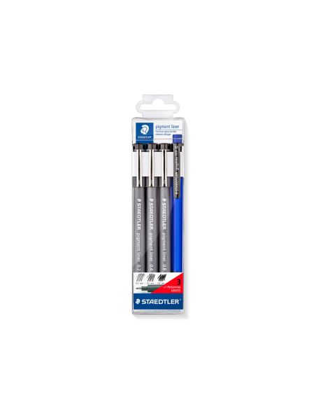Rotulador Staedtler Calibrado Micrometrico Negro Bolsa De 3 Unidades 0,2 -0,4- 0,8 Mm + Portaminas 777 Regalo