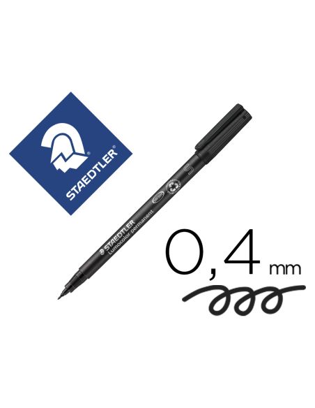 Rotulador Staedtler Lumocolor Retroproyeccion Punta De Fibra Permanente 313-9 Negro Punta Super Fina Redonda 0.4 Mm