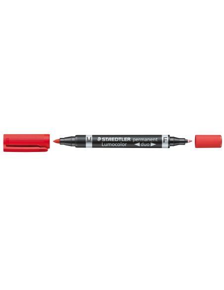 Rotulador Staedtler Lumocolor Permanente Duo 348 Rojo Punta F 0,6 Mm Punta M 1,5 Mm