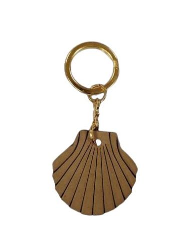 Llavero Piel Concha Marron