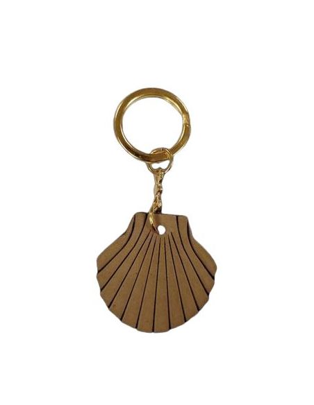 Llavero Piel Concha Marron