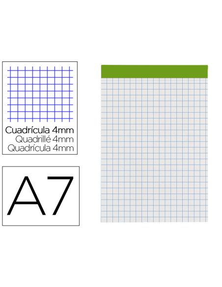 Bloc Notas Liderpapel Cuadro 4 Mm A7 80 Hojas 60 G/M2 Perforado Sin Tapa