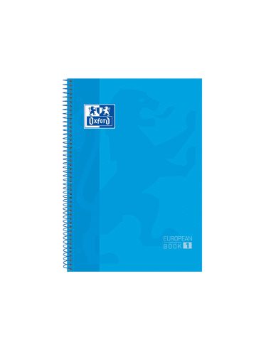Bloc Espiral Oxford European Book Tapa Extradura Din A4 80 Hojas Cuadricula 5 Mm Color Turquesa