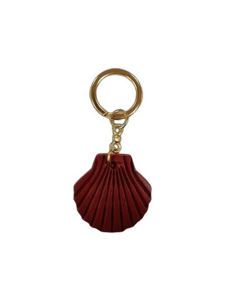 Llavero Piel Concha Roja