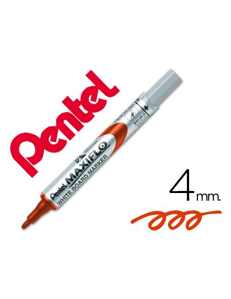 Rotulador Maxiflo Pentel Para Pizarra Blanca Color Rojo