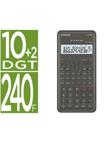 Calculadora Casio Fx-82Msii Cientifica 240 Funciones Pantalla De Dos Lineas
