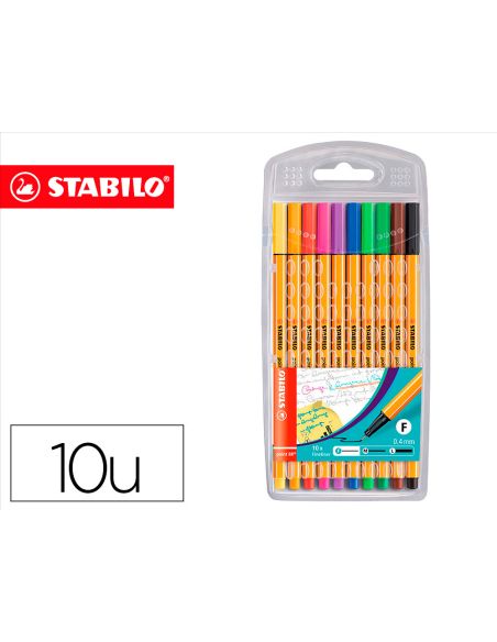 Rotulador Stabilo Punta De Fibra Point 88 Estuche De 10 Unidades Colores Surtidos