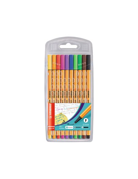 Rotulador Stabilo Punta De Fibra Point 88 Estuche De 10 Unidades Colores Surtidos