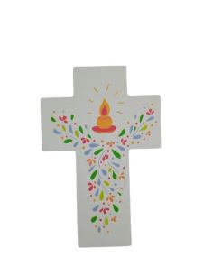 Cruz Blanca Alabanza  Vela  15X10Cm
