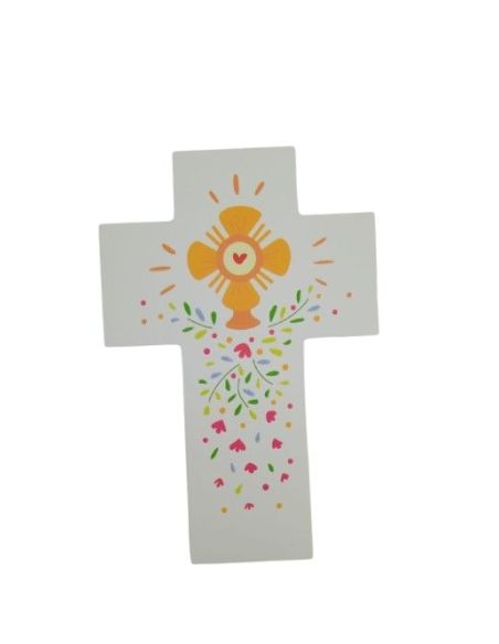Cruz Blanca Alabanza  Custodia  15X10Cm