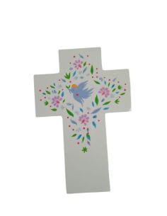 Cruz Blanca Alabanza  Paloma  15X10Cm