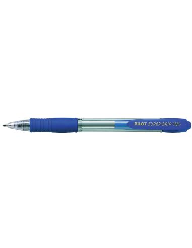 Boligrafo Pilot Super Grip Azul Retractil Sujecion De Caucho Tinta Base De Aceite