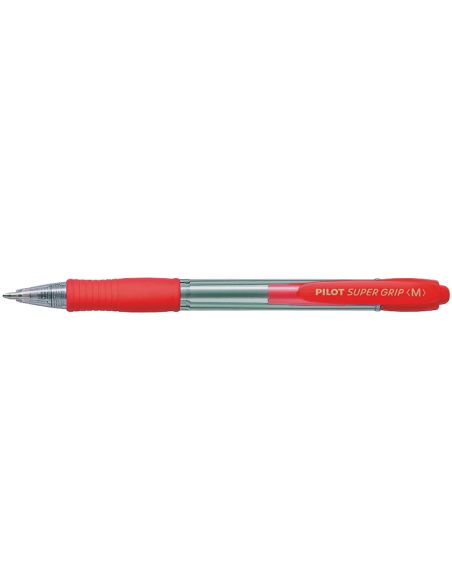 Boligrafo Pilot Super Grip Rojo Retractil Sujecion De Caucho Tinta Base De Aceite