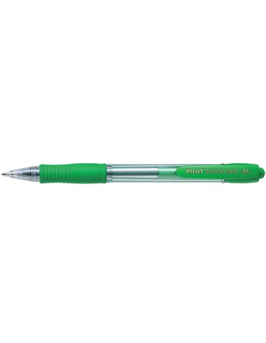 Boligrafo Pilot Super Grip Verde Retractil Sujecion De Caucho Tinta Base De Aceite