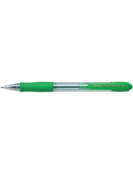 Boligrafo Pilot Super Grip Verde Retractil Sujecion De Caucho Tinta Base De Aceite