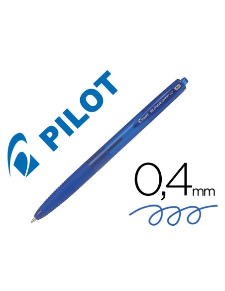 Boligrafo Azul  Pilot Super Grip G Retractil Sujecion De Caucho Tinta Base De Aceite