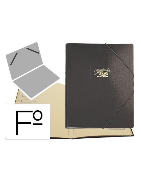 Carpeta Clasificador Carton Compacto Saro Folio Negra 12 Departamentos