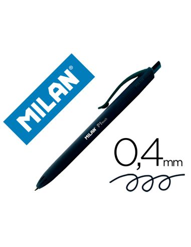 Boligrafo Negro Milan P1 Retractil 1 Mm Touch