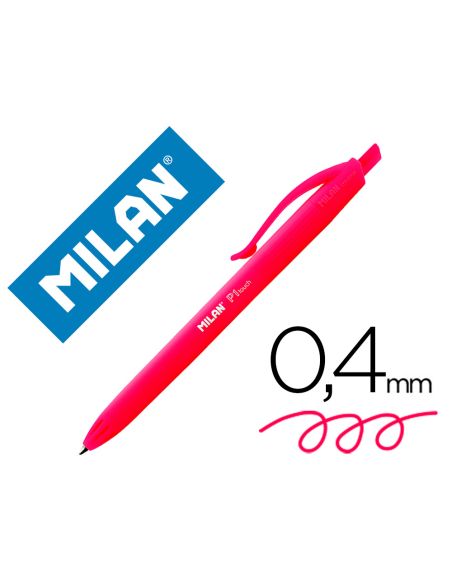 Boligrafo Rojo Milan P1 Retractil 1 Mm Touch