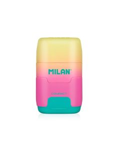 Sacapuntas Milan Compact Sunset Plastico 2 Usos Con Goma De Borrar Colores Surtidos 2