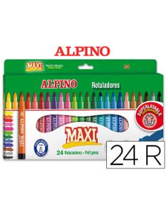 Rotulador Alpino Maxi Caja De 24 Unidades Colores Surtidos