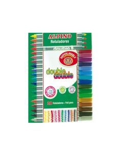 Rotulador Alpino Double Double Punta Gruesa Y Punta Fina Caja De 20+4 Unidades Colores Surtidos 2