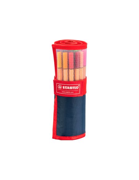 Rotulador Stabilo Punta De Fibra Point 88 Estuche Rollerset De 25 Colores Surtidos