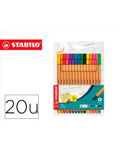Rotulador Stabilo Punta De Fibra Point 88 Estuche De 15 Unidades Colores Surtidos + 5 Colores Neon 2