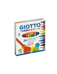 Rotulador Giotto Turbo Color Caja De 24 Colores Lavables Con Punta Bloqueada 2