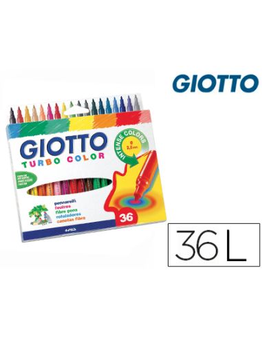 Rotulador Giotto Turbo Color Caja De 36 Unidades Colores Surtidos