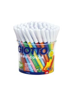 Rotulador Giotto Turbo Color Bote De 96 Unidades 12 Colorespor 8 Unidades De Cada Color Lavables Con Punta Bloqueada 2