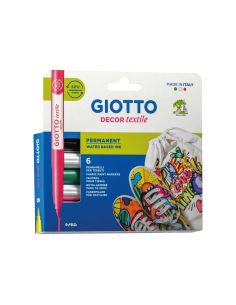 Rotulador Giotto Decor Textile Para Camisetas Caja De 6 Unidades Colores Surtidos 2